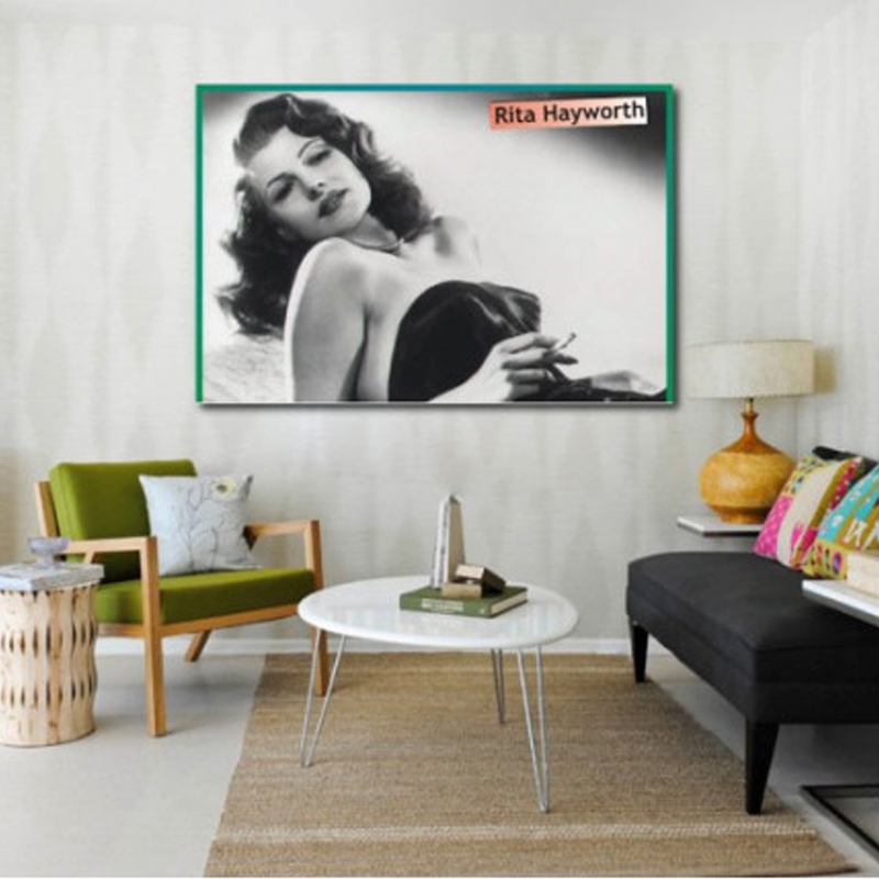 Πίνακας σε καμβά Rita Hayworth B&W